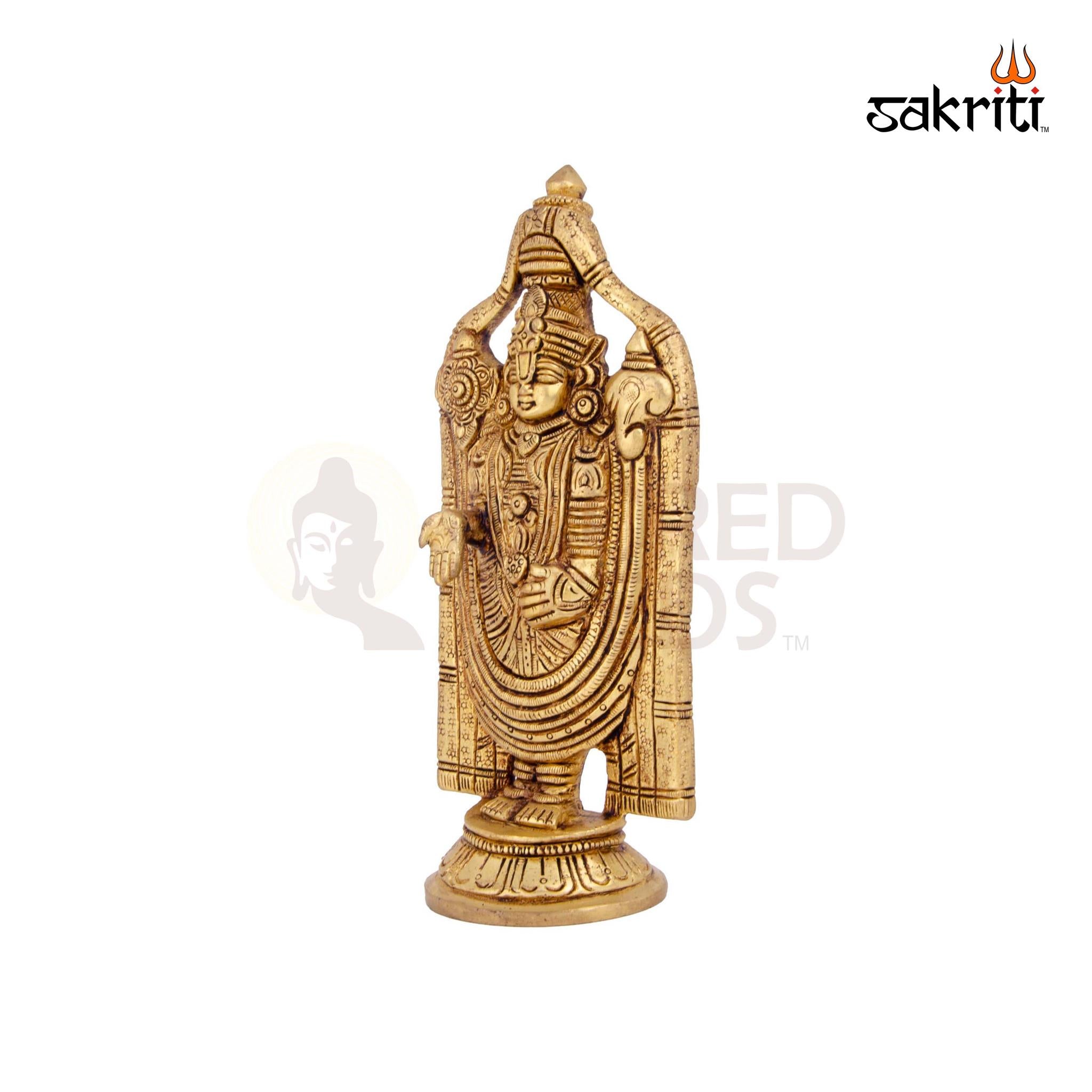 Brass Balaji Idol – 8 Inch Height | Lord Venkateswara Statue for Pooja, Temple & Home Decor