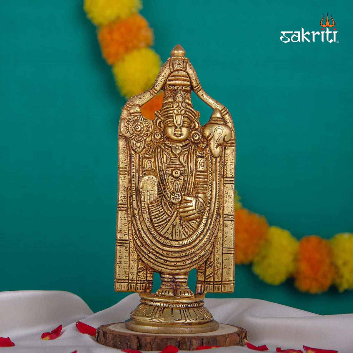 Brass Balaji Idol – 8 Inch Height | Lord Venkateswara Statue for Pooja, Temple & Home Decor