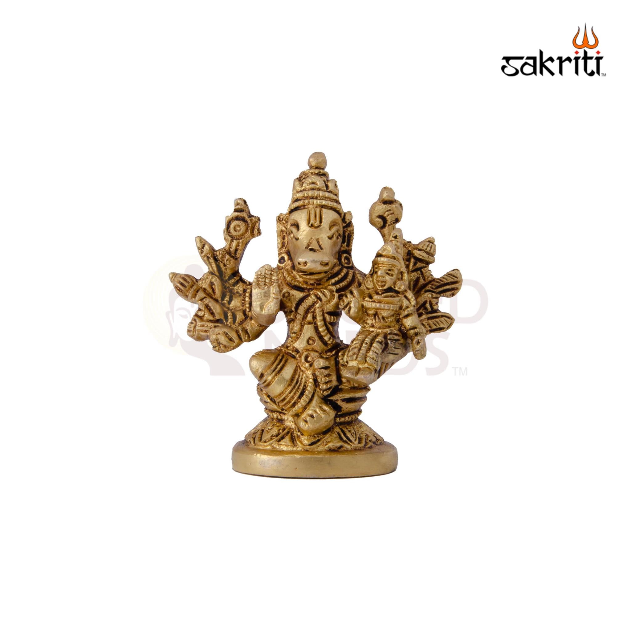Brass Hayagriva Idol – 3.2 Inch Height | Wisdom Deity Statue for Students & Study Table