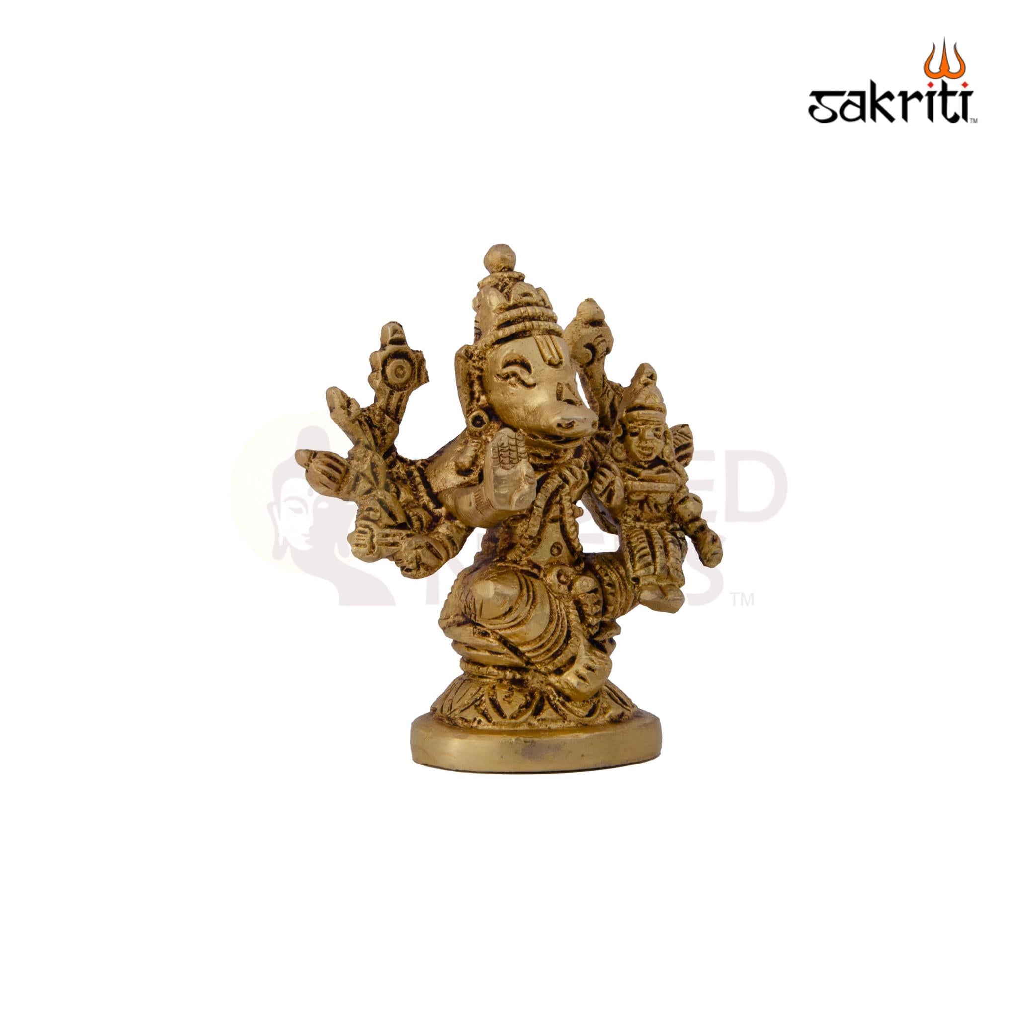 Brass Hayagriva Idol – 3.2 Inch Height | Wisdom Deity Statue for Students & Study Table