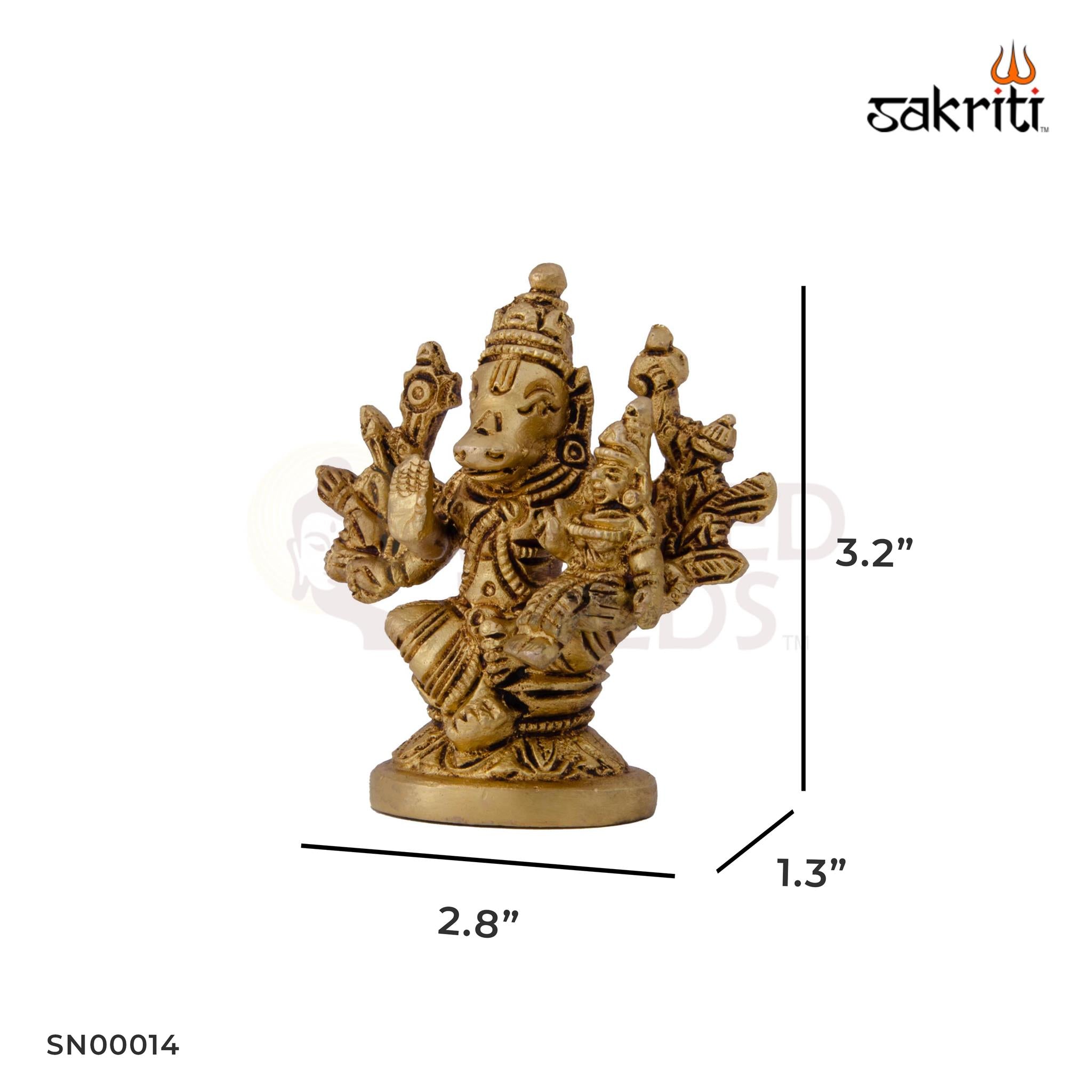 Brass Hayagriva Idol – 3.2 Inch Height | Wisdom Deity Statue for Students & Study Table