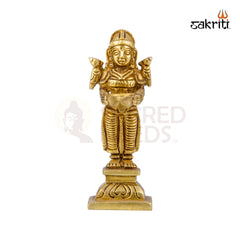 Brass Paavai Vilakku – 4.3 Inch Height | Traditional Brass Lady Lamp for Temple & Diwali Decor