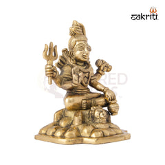 Brass Shivan Idol – 5.1 Inch Height | Lord Shiva Statue for Meditation, Pooja & Home Decor