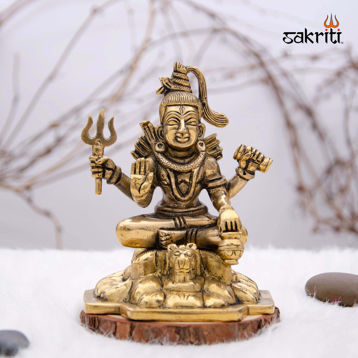 Brass Shivan Idol – 5.1 Inch Height | Lord Shiva Statue for Meditation, Pooja & Home Decor