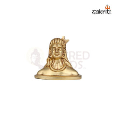 Brass Adiyogi Shivan Idol – 2.5 Inch Height | Small Lord Shiva Statue for Meditation & Dashboard