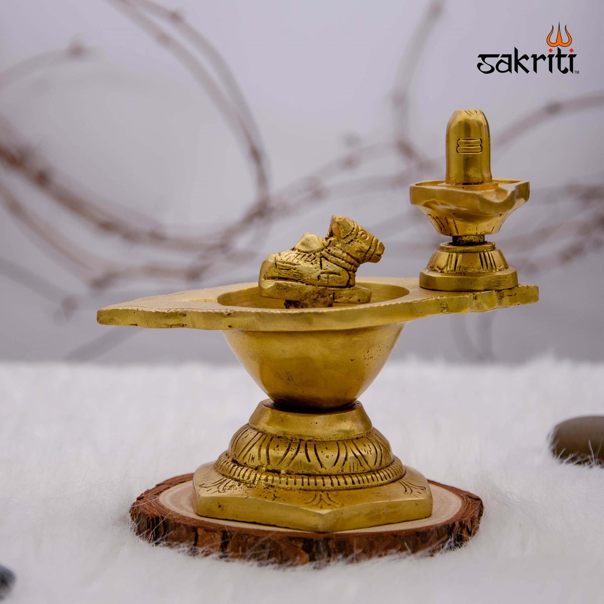 Brass Shivan Vilakku – 4.5 Inch Height | Shiva Oil Lamp for Pooja, Diwali & Home Decor