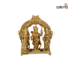 Brass Ram Darbar Idol – 4.2 Inch Height | Ram Sita Lakshman Hanuman Statue for Pooja & Festive Decor