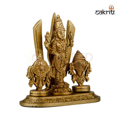 Brass Perumal Set – 4.7 Inch Height | Vishnu Idol Set for Pooja Room & Auspicious Decor