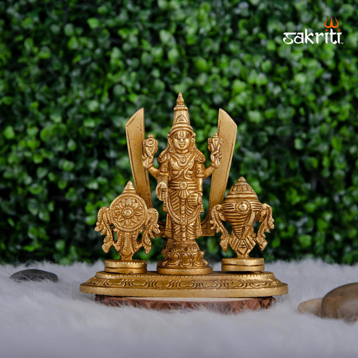 Brass Perumal Set – 4.7 Inch Height | Vishnu Idol Set for Pooja Room & Auspicious Decor