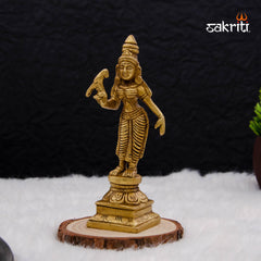 Brass Meenakshi Idol – 6 Inch Height | Goddess Meenakshi Statue for Temple & Wedding Gifting