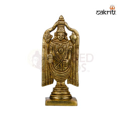 Brass Balaji Idol – 5.6 Inch Height | Venkateswara Swamy Statue for Daily Pooja & Decor