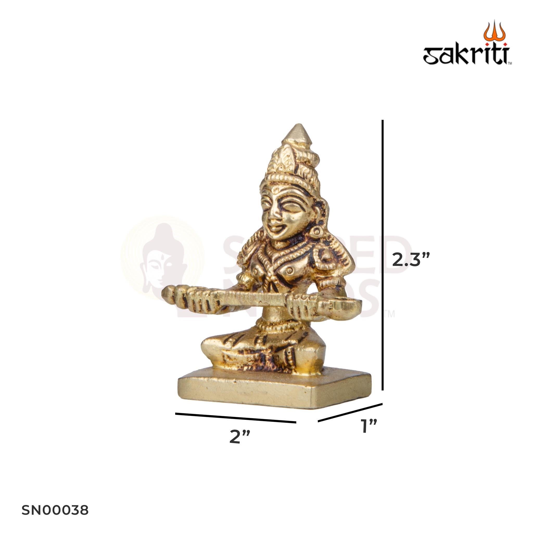 Brass Annapoorani Idol – 2.3 Inch Height | Goddess of Nourishment for Kitchen & Temple Use