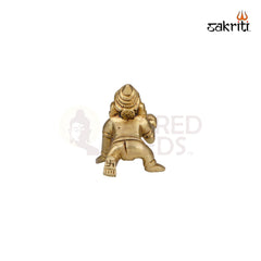 Brass Ladoo Krishna Idol – 2.4 Inch Height | Baby Krishna with Laddu for Janmashtami & Decor