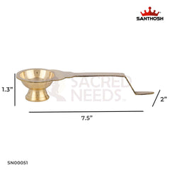 Brass Golchi Arti – 1.3 Inch Height | Miniature Brass Aarti Plate for Pooja & Temple