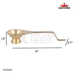 Brass Golchi Arti – 1.6 Inch Height | Miniature Brass Aarti Plate for Pooja & Temple