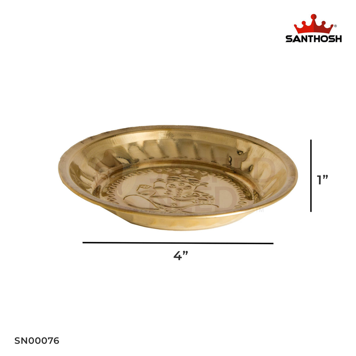 ICC Rice Plate – 1 Inch Height | Brass Plate for Serving Rice, Pooja & Traditional Rituals