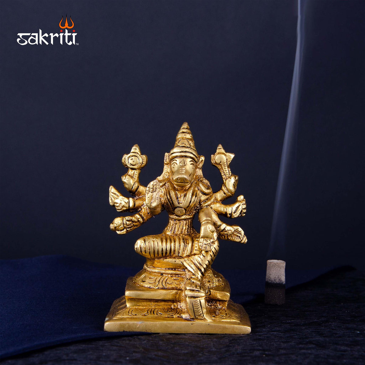 Brass Varahi – 4.8 Inch Height | Brass Idol of Goddess Varahi for Temple, Navaratri & Spiritual Protection