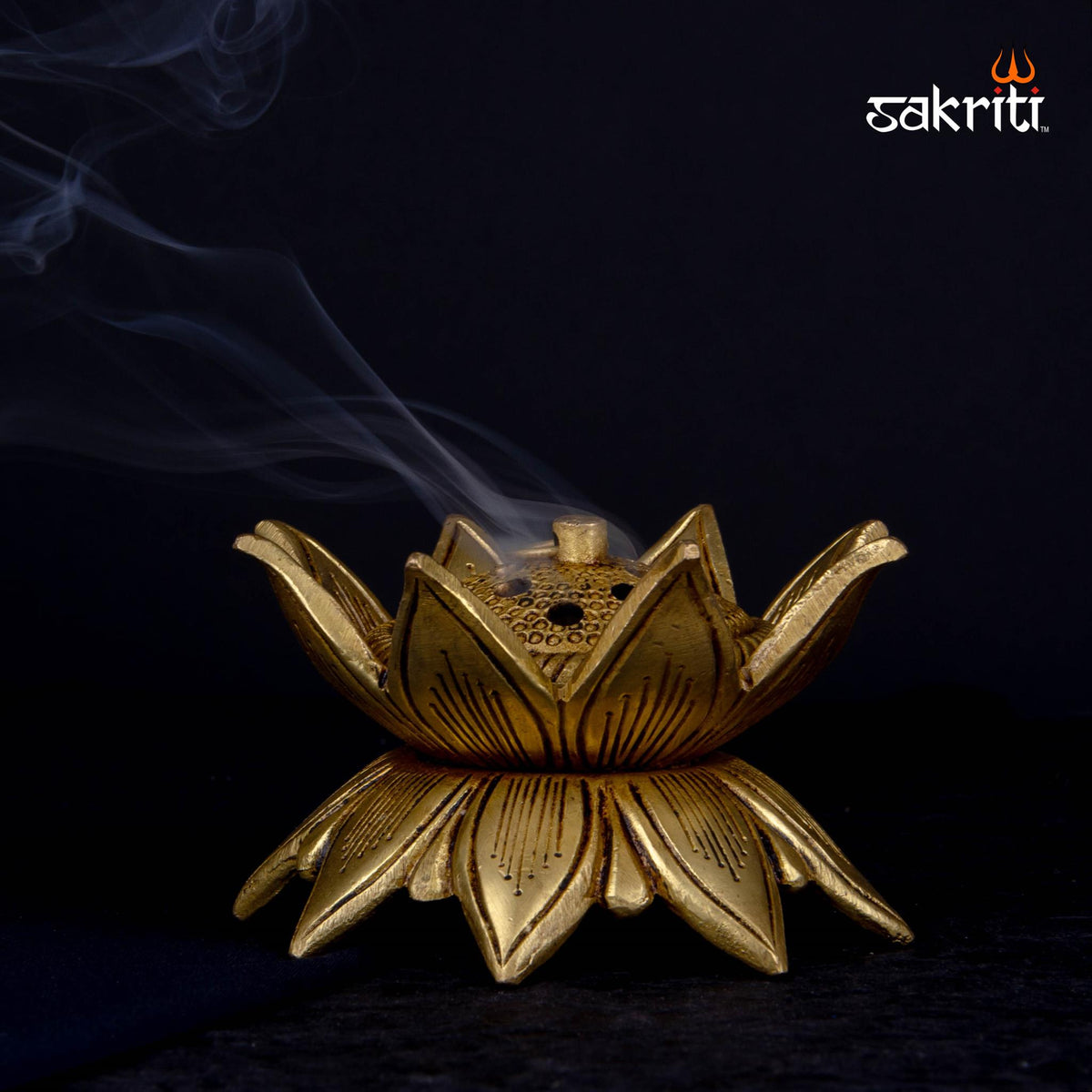 Brass Lotus Dhoopkal – 2.5 Inch Height | Lotus Design Brass Dhoop Stand for Pooja, Fragrance & Decor