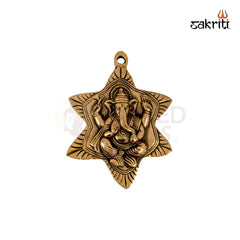 Brass Lotus Ganesha Mounted – 7 Inch Height | Lotus Pedestal Brass Ganesha Idol for Home Temple & Gifts