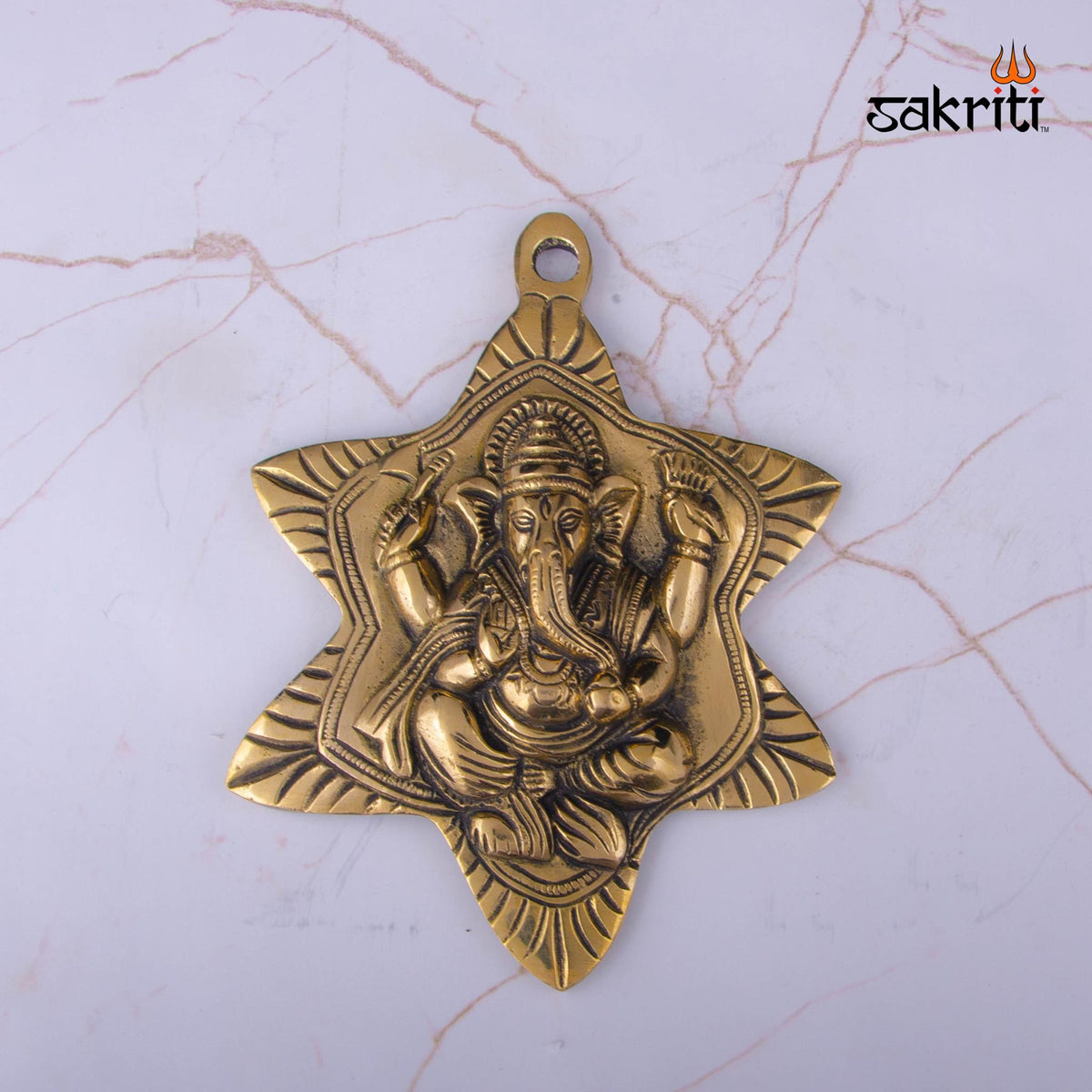 Brass Lotus Ganesha Mounted – 7 Inch Height | Lotus Pedestal Brass Ganesha Idol for Home Temple & Gifts