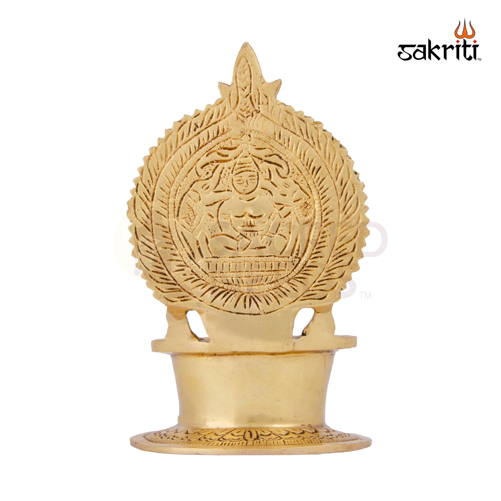 Brass Ashtalakshmi Vilakku – 6.8 Inch | Traditional Brass Oil Lamp Featuring 8 Forms of Lakshmi for Temple Use
