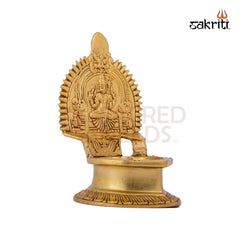Brass Kamakshi Vilakku – 6.6 Inch | South Indian Brass Diya for Pooja, Festivals & Daily Rituals