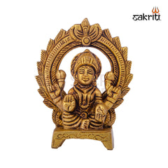 Brass Lakshmi with Arch – 3.9 Inch | Goddess Lakshmi Idol with Arch Backdrop for Mandir & Gifting