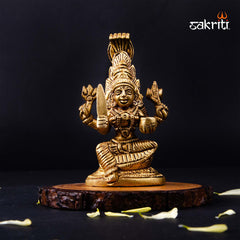 Brass Karumari – 3.7 Inch | Karumari Amman Devi Idol for South Indian Rituals, Navratri & Temple Decor