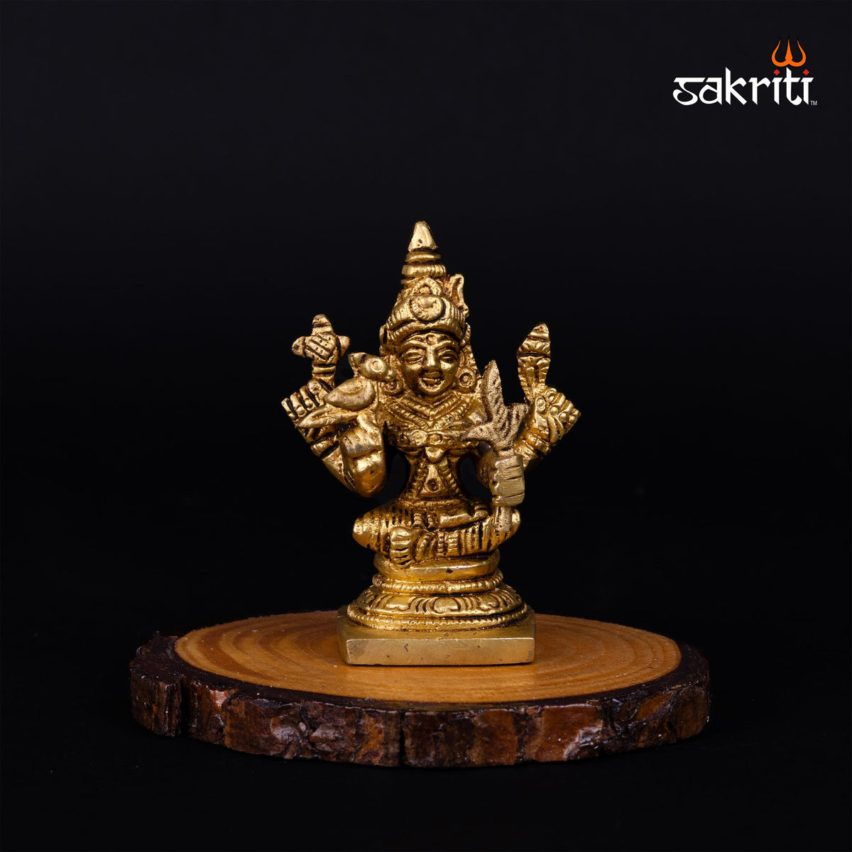 Brass Kamakshi – 2.9 Inch | Miniature Kamakshi Devi Idol for Pooja Room, Golu & Spiritual Gifting