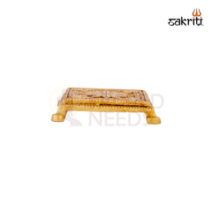 Brass Table – 1 Inch | Compact Brass Platform Stand for Idols, Lamps or Pooja Accessories