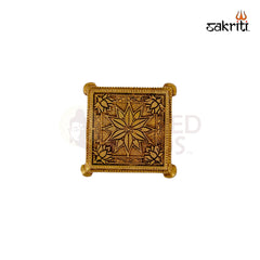Brass Table – 1 Inch | Compact Brass Platform Stand for Idols, Lamps or Pooja Accessories