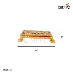 Brass Table – 1 Inch | Compact Brass Platform Stand for Idols, Lamps or Pooja Accessories