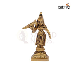 Brass Meenakshi – 3.5 Inch | Goddess Meenakshi Idol for Temple, Navratri & Pooja Mandap