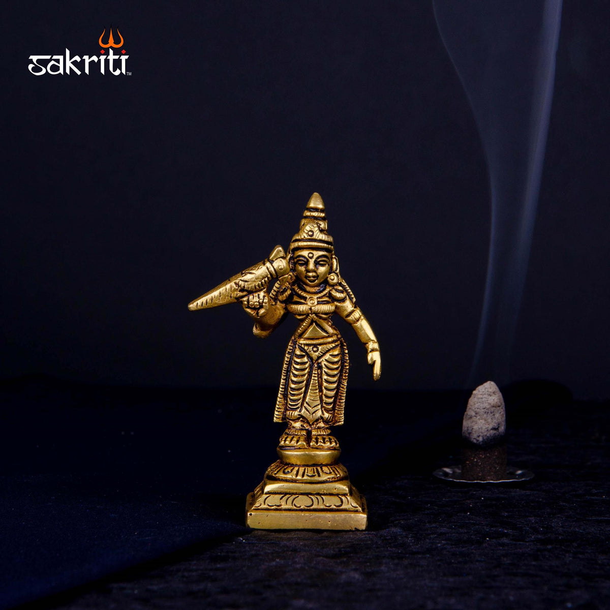 Brass Meenakshi – 3.5 Inch | Goddess Meenakshi Idol for Temple, Navratri & Pooja Mandap