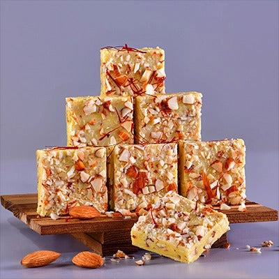 Saffron Almond Bites | Luxurious Nutty Indian Sweet