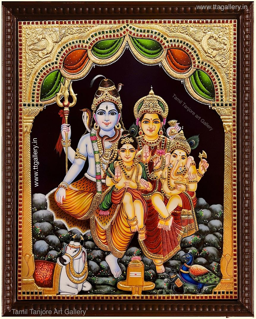 Shiva Family Tanjore Painting