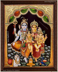 Shiva Family Tanjore Painting