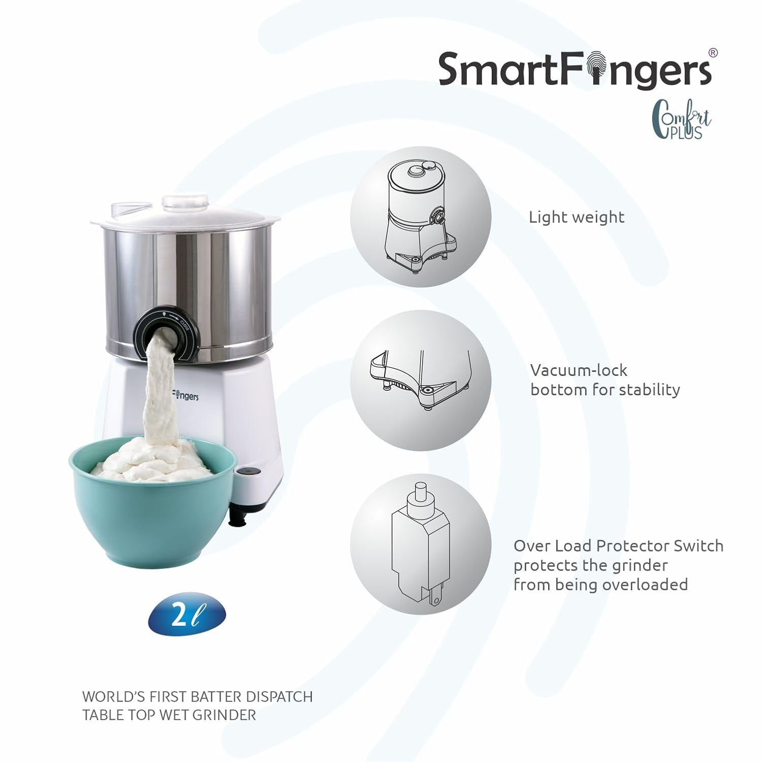 SmartFingers Comfort Plus Table Top Magic Wet Grinder