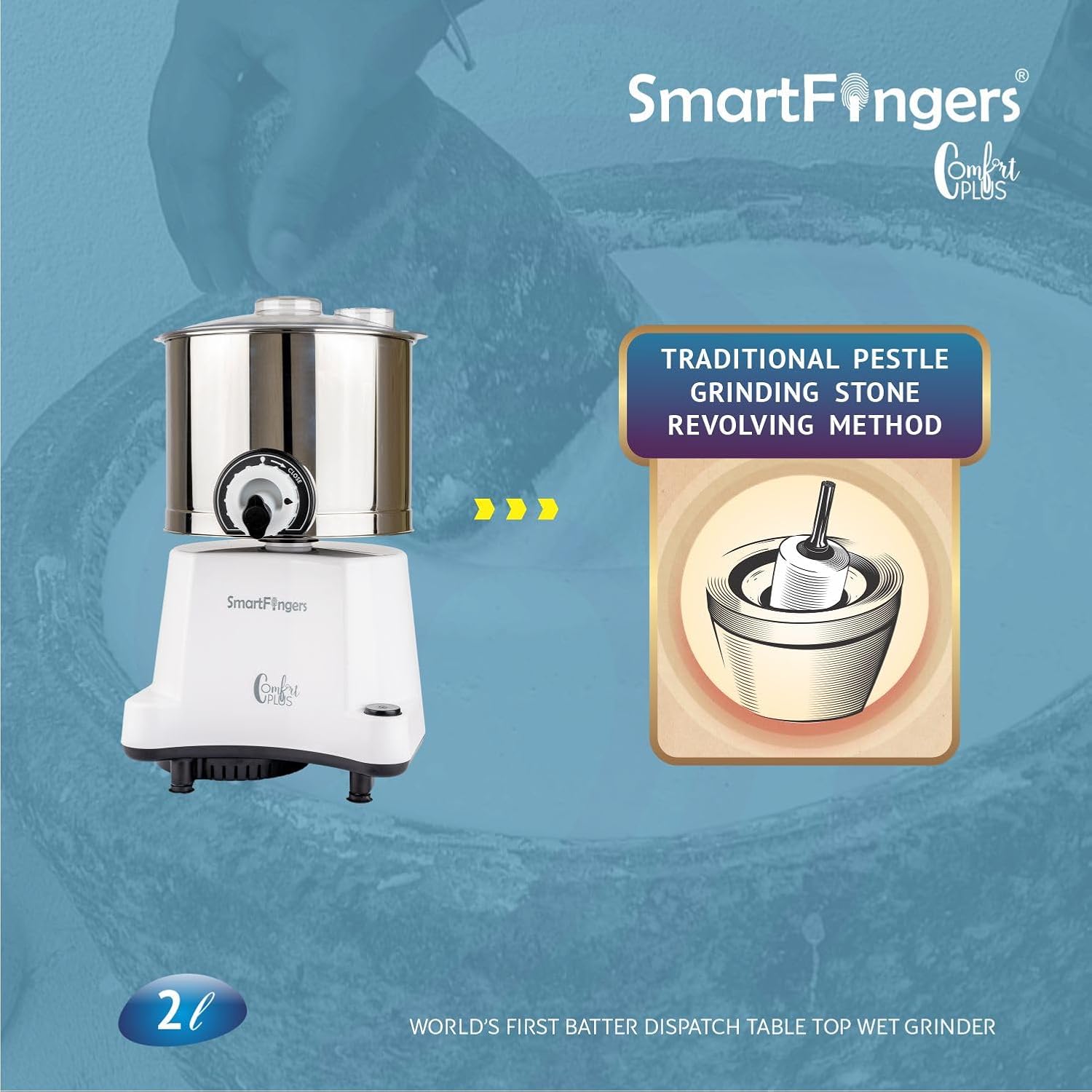 SmartFingers Comfort Plus Table Top Magic Wet Grinder