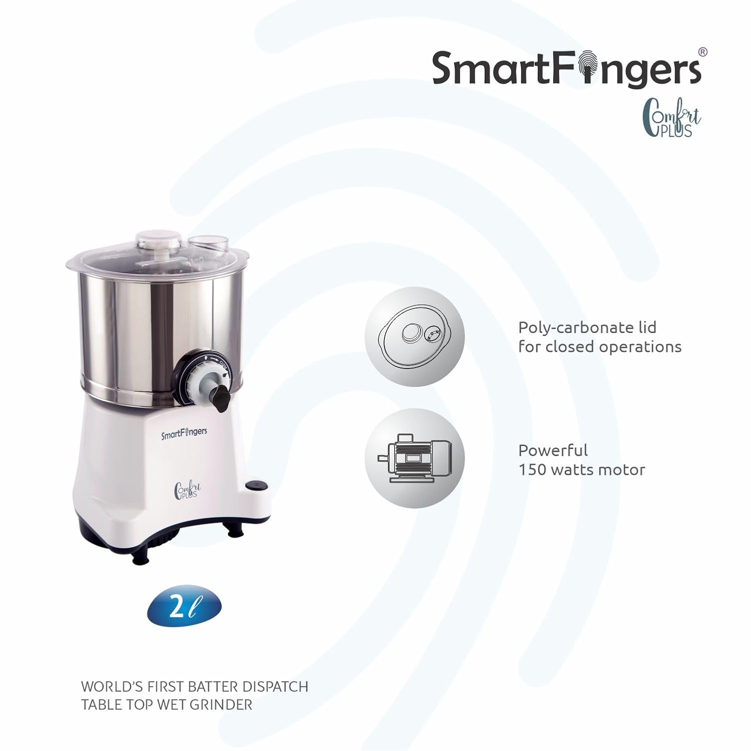 SmartFingers Comfort Plus Table Top Magic Wet Grinder