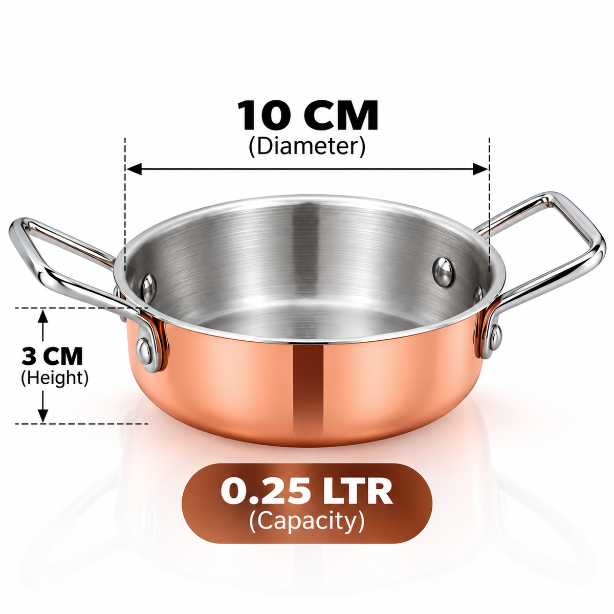 Pradeep Triply Fry Pan with Copper 2 Handles