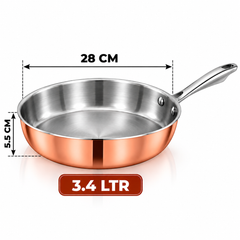 Pradeep Triply  Fry Pan with Copper Long Handle
