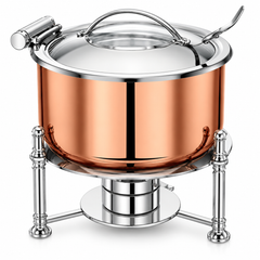 Triply Chafer with Copper Coating with Stand | Plain Lid & Plain Legs