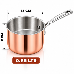 Pradeep Triply Long Handle Sauce Pan with Copper