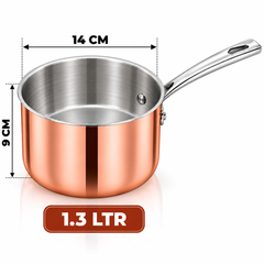 Pradeep Triply Long Handle Sauce Pan with Copper